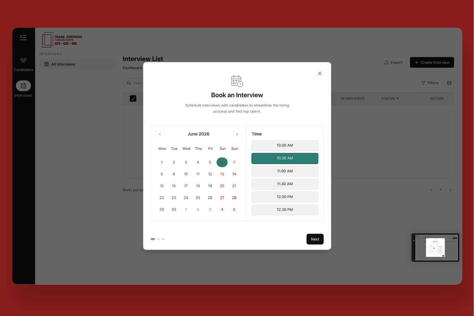 Candidate Management System screenshot 3